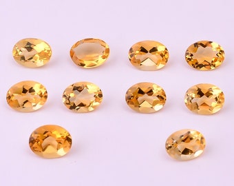 Natural Yellow Citrine Quartz Oval Gemstone, Citrine Loose Gemstone For Jewelry Making, Citrine Oval Shape Brilliant Cut Calibrated 8X6 mm