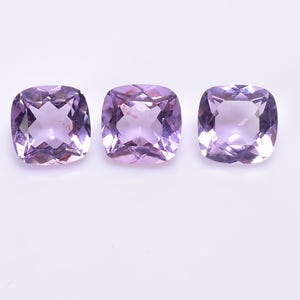 100% Natural Pink Amethyst Cushion Shape Faceted Cut, Rose De France Loose Gemstone Jewelry Making, Purple Crystal Calibrated Size 7X7 mm