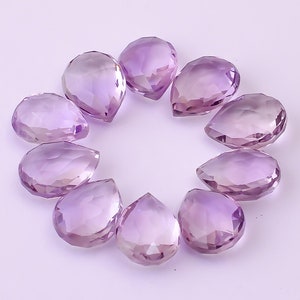 Natural Pink Amethyst Pear Shape Briolette Cut, Amethyst Loose Gemstone For Jewelry making, Rose De France Pear Stone Calibrated Size 12X9mm