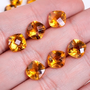 Nice Quality Citrine Quartz Cushion Shape, Citrine Gold Loose Gemstone For Jewelry Making, Madeira Citrine Cushion Cut Calibrated Size 8X8mm