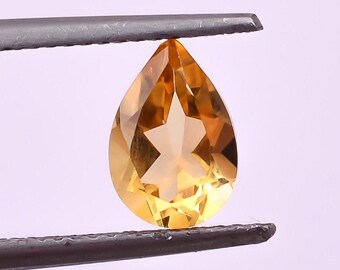 ジュエリー製作用天然シトリンペアシェイプ宝石（8X6X4 mm）