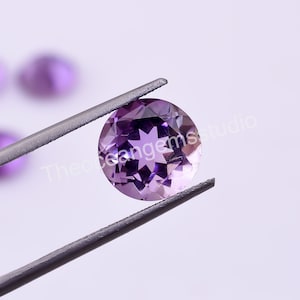 100% Natural Pink Amethyst Round Shape Faceted Loose Gemstone, Rose De France Calibrated Cut Jewelry Use Stone, Pink Crystal 4X4 To 12X12 mm