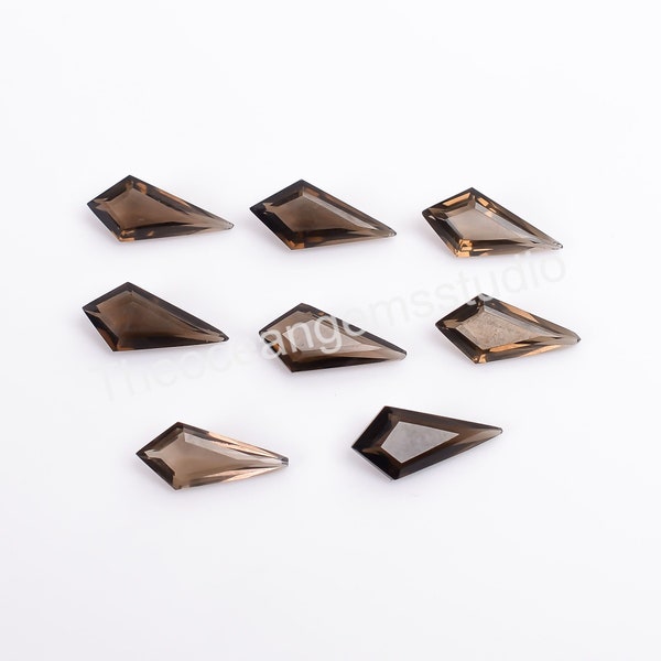 Natural Smoky Kite Shape Faceted Gemstone,Calibrated kite jewelry making Wholesale Kite Cut Smoky Loose Gemstone,Kite Shaped Smoky,13X6 mm