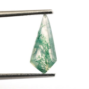 Kite Moss Agate Gemstone: Natural Green Faceted Stone (13X6mm)