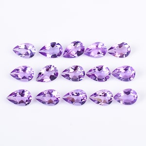 Natuurlijke roze amethist peervorm, Rose de France losse edelsteen voor het maken van sieraden, amethist kwarts peer geslepen gekalibreerd grootte 7 x 5 tot 20 x 15 mm