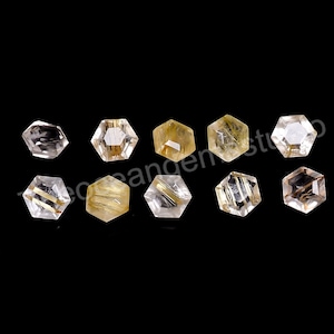 Golden Rutile Quartz Hexagon: Loose Faceted Gemstone (5X5 to 10X10 mm)