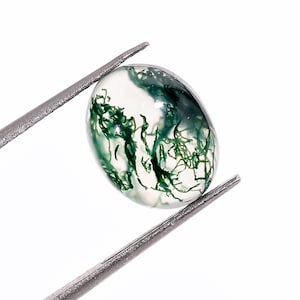 Natural Moss Agate Oval Cabochons, Moss Wholesale Gemstone For Jewelry Making, Green Moss Agate Oval Calibrated Size 10X8 mm Birthday Gift