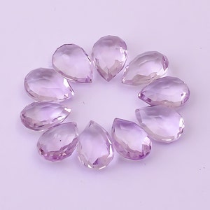 Natural Pink Amethyst Pear Shape Briolette Cut, Rose De France Loose Gemstone For Jewelry Making, Amethyst Pear Cut Calibrated Size 10X7X4mm