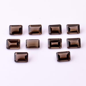 Octagon Smoky Quartz: Faceted Loose Gemstone (6X4 to 20X15 mm)