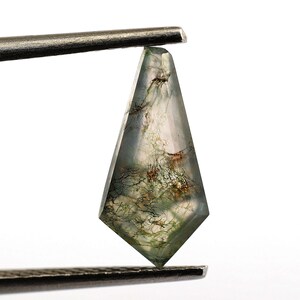 Kite Moss Agate Gemstone: Green Faceted Stone (13X6 mm)
