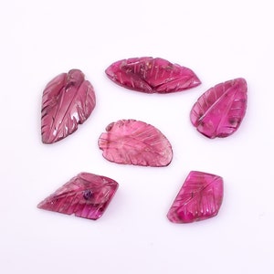 6 PCs Natural Pink Tourmaline Leaf Shape Carved Cut, Tourmaline Loose Gemstone For Jewelry Making, Tourmaline  Energy Gemstone, Wedding Gift