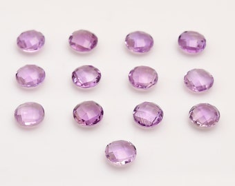 Pink Amethyst Round Shape Briolette Cut Gemstone, Natural Loose Gemstone For Jewelry Making, Calibrated Tiny Gemstones Wholesale Lot, 7X7 mm