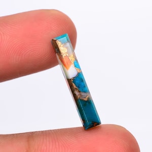 Natural Oyster Turquoise Baguette Shape Faceted, Copper Turquoise Loose Gemstone For Jewelry Making, Blue Turquoise Calibrated Size 22X4 mm