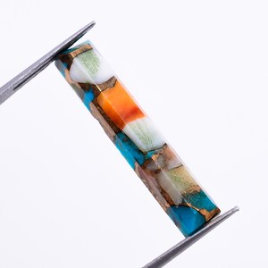 Natural Oyster Copper Turquoise Baguette Shape, Mohave Turquoise Loose Gemstone For Jewelry Making, Blue Turquoise Calibrated Size 22X4 mm