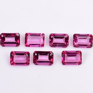 Natural Pink Topaz Octagon Shape Step Cut, Topaz Loose Gemstone For Jewelry Making, Pink Topaz Emerald Cut Calibrated Size 6X4 To 14X10 mm