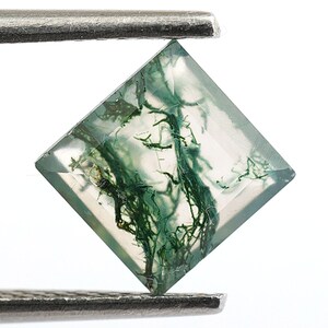 Genuine Moss Agate Square Shape Faceted Stone, Top Quality Moss Loose Gemstone for Jewelry Making, Green Moss Agate Calibrated Size 7X7 mm
