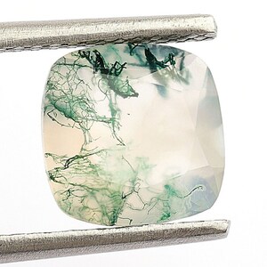 100% Natural Moss Agate Cushion Shape Faceted Cut, Mossy Agate Loose Gemstone For Jewelry Making, Healing Rare Crystal Calibrated Size 8X8mm