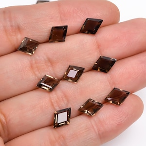 Piedra preciosa de cuarzo ahumado cometa: corte facetado, 10 x 7 mm