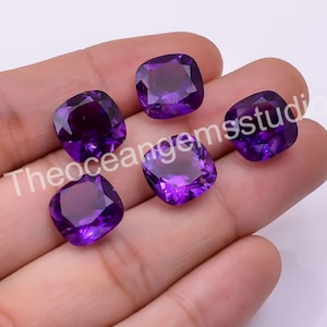 African Amethyst Quartz: 12x12mm Cushion Cut Loose Gemstone