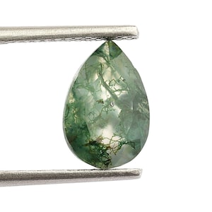 100% Natural Moss Agate Pear Shape Faceted Cut, Green Moss Agate Loose Gemstone Jewelry Making, Moss Agate Birthday Gift, Calibrated 10X7mm