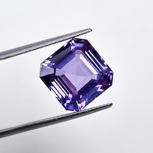 Alexandrite Asscher Shape Brilliant Cut, Color Changing Octagon Gemstone, Loose Gemstone For Jewelry Making, Calibrated Size 4X4 To 16X16 mm