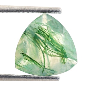 Natural Moss Agate Trillion Cut Gemstone: 11x11mm Loose Stone