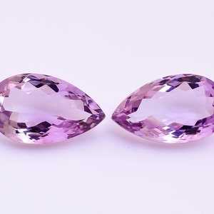 Amatista rosa natural en forma de pera de Rose De France, piedra preciosa suelta de amatista para hacer joyas, amatista morada en forma de pera calibrada de 25 x 15 x 9 mm