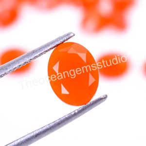 Natural Orange Carnelian Oval Shape Faceted, Carnelian Loose Gemstone For Jewelry Making, Unique Gift, Carnelian Oval Calibrated Size 9X7mm
