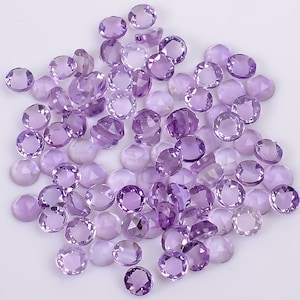 Natural Pink Amethyst Round Shape Rose Cut, Rose De France Loose Gemstone For Jewelry Making, Purple Crystal, Calibrated Size 3X3 To 8X8 mm