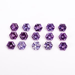 Color Changing Alexandrite Hexagon Excellent Cut, Purple Alexandrite Loose Gemstone For Jewelry Making, Calibrated Size 4X4--16X16 mm