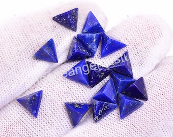 Natural Lapis Lazuli Pyramid Gemstone, Faceted Triangle Loose Stone (7X7X5 mm)