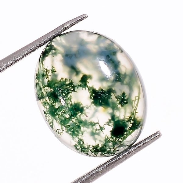 Natural Moss Agate Oval Shape, Green Agate Loose Gemstone For Jewelry Making, Mossy Agate Oval Shape Calibrated Size 10X8 mm