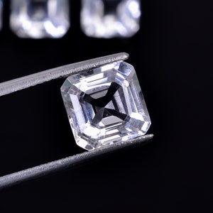 Natural White Topaz Asscher Shape Faceted Cut, Topaz Loose Gemstone For Jewelry Making, White Topaz Calibrated Size 8X8 mm Birthday Gift