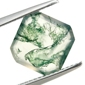 100% Natural Moss Agate Octagon Asscher Cut, Moss Loose Gemstone For Jewelry Making, Green Moss Agate Octagon Shape Calibrated Size 10X10 mm