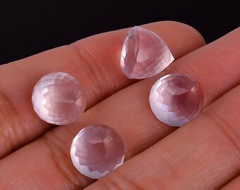 100% Natural Rose Quartz Bullet Shape Faceted Cut, Loose Gemstone For Jewelry Making Stones, Pink Crystal, Calibrated Size 10X10 mm