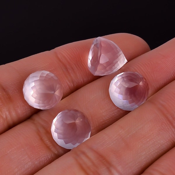 Natural Pink Rose Quartz Bullet Shape Brilliant Cut Gemstone, Wholesale Loose Gemstone For Home Décor, Calibrated Pink Gemstone Lot, 10X10mm