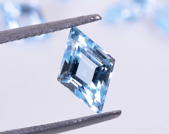 Natural Sky Blue Topaz Kite Shape Gemstone for Jewelry Making (10x7mm)