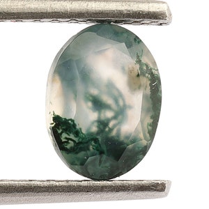 100% Natural Moss Agate Oval Shape, Green Moss Agate Loose Gemstone For Jewelry Making, Moss Agate Oval Faceted Cut Calibrated Size 7X5 mm