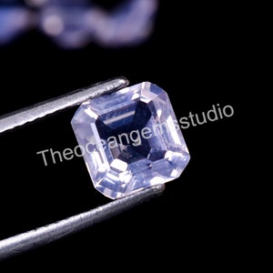 Natural Lavender Octagon Shape Asscher Faceted Cut, Purple Lavender Loose Gemstone For Jewelry Making, Lilac Quartz Calibrated Size 7X7 mm