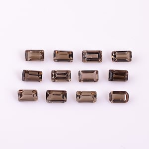 Natural Smoky Quartz Octagon Shape Step Cut, Loose Gemstone For Jewelry Making Brown Crystal,Birthday Gift Smoky Topaz Calibrated Size 5X3mm