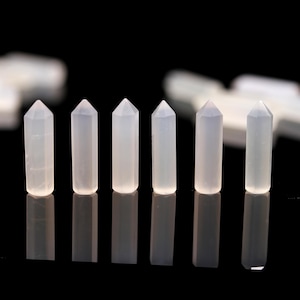 Natural White Moonstone Point Crystal, Moonstone Pencil Shape Loose Gemstone For Jewelry making, Tower Obelisk Crystal Calibrated Size21X5mm