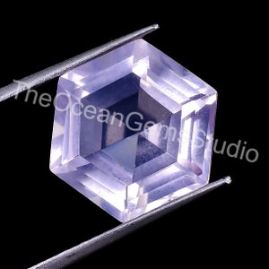 100% Natural Lavender Hexagon Shape Faceted Cut, AAA Lilac Quartz Loose Gemstone For Jewelry Making, Purple Crystal Calibrated Size 9X9 mm