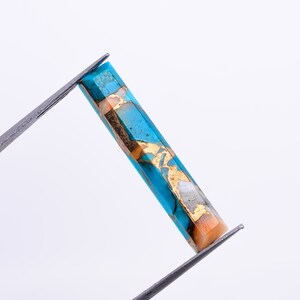 Natural Oyster Copper Turquoise Baguette Shape, Blue Turquoise Loose Gemstone For Jewelry Making, Mohave Turquoise Calibrated Size 22X4 mm