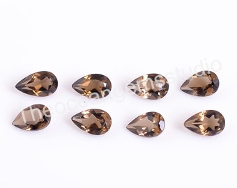 Natural Smoky Quartz Pear Cut Gemstone for Jewelry Making (5X3-16X12mm)