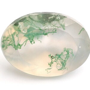 Natural Moss Agate Oval Shape Brilliant Cut, Agate Loose Gemstone for Jewelry Making, Green Moss Agate, Birthday Gift Calibrated Size 7X5 mm