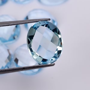 Sky Blue Topaz: Oval Rose Cut Loose Gemstone (7X5--16X12 mm)