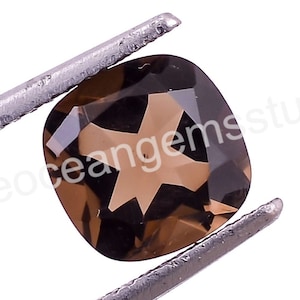 Natural Smoky Quartz Cushion Shape, Smokey Quartz Loose Gemstone For Jewelry Making, Smoky Topaz Cushion Cut Calibrated Size 6X6 To 12X12 mm