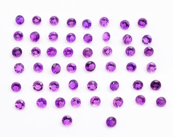 Naturalny kwarc ametystowy, okrągły, fasetowany kamień szlachetny do wyrobu biżuterii (3 x 3 mm)