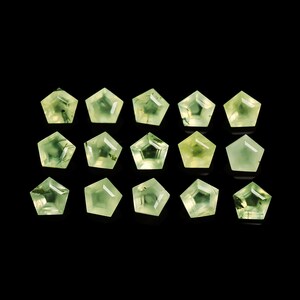 Natural Prehnite Pentagon Gemstone, Faceted Cut Loose Stone for Jewelry Making (6x6 mm)