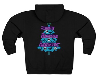 Halloween Christmas Tree Unisex Zip Hoodie